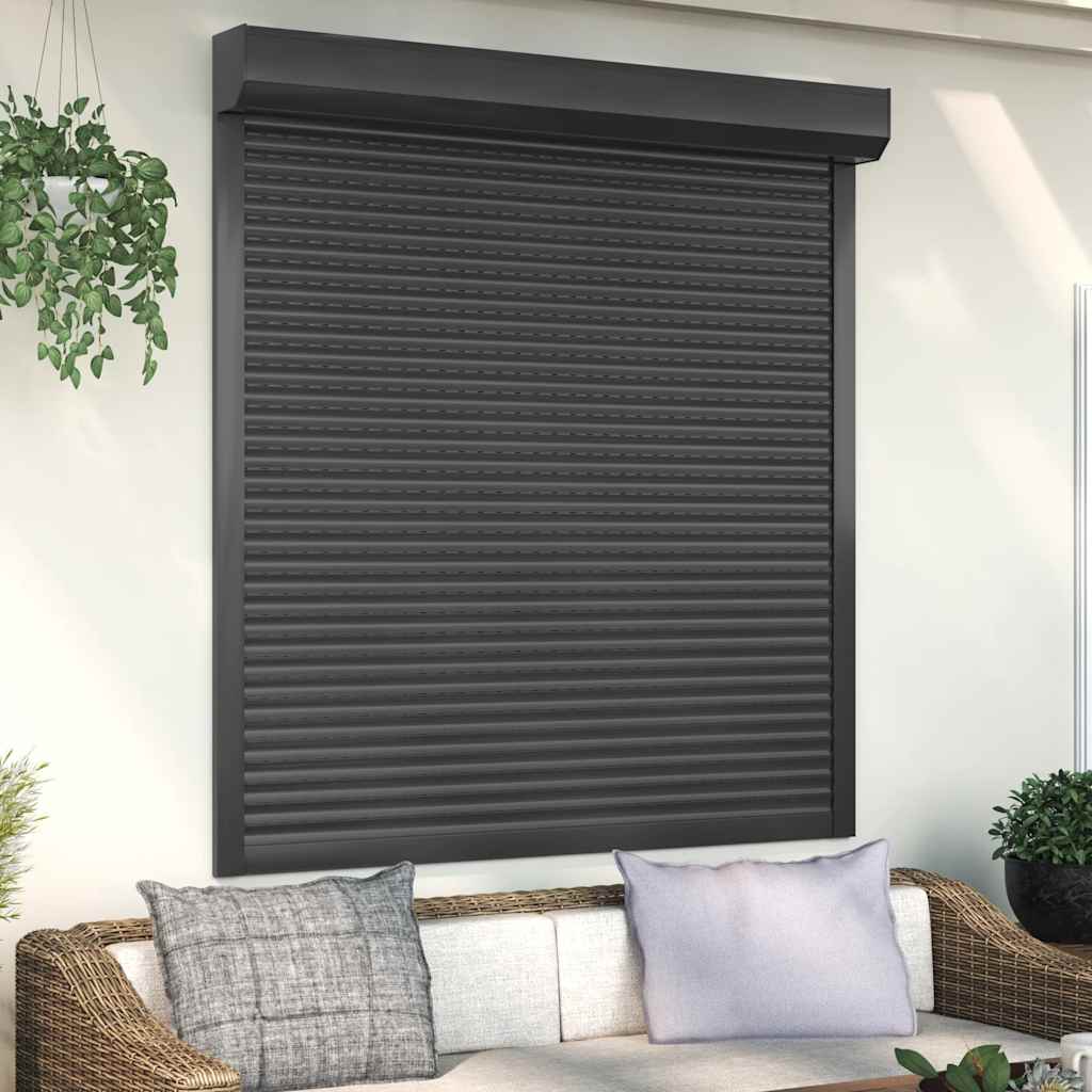 vidaXL Oblon rulant, antracit, 140 x 150 cm, aluminiu vidaXL Oblon rulant, antracit, 140 x 150 cm, aluminiu