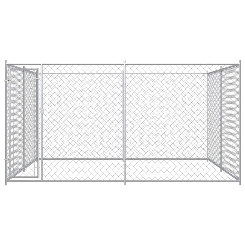 vidaXL Padoc pentru câini de exterior, 383x383x185 cm