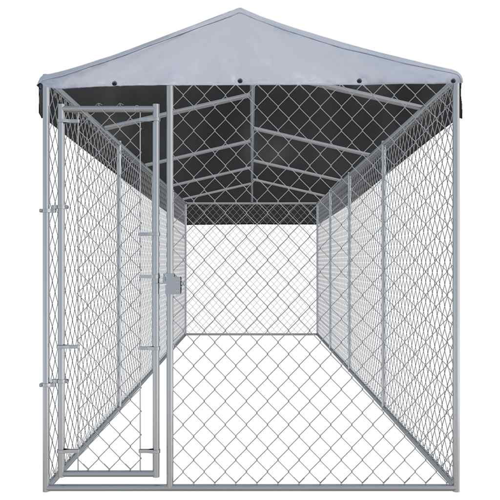 vidaXL Padoc pentru câini de exterior, cu acoperiș 760x190x225 cm vidaXL Padoc pentru câini de exterior, cu acoperiș 760x190x225 cm