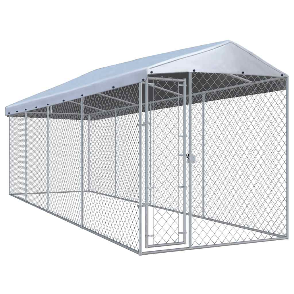 vidaXL Padoc pentru câini de exterior, cu acoperiș 760x190x225 cm vidaXL Padoc pentru câini de exterior, cu acoperiș 760x190x225 cm
