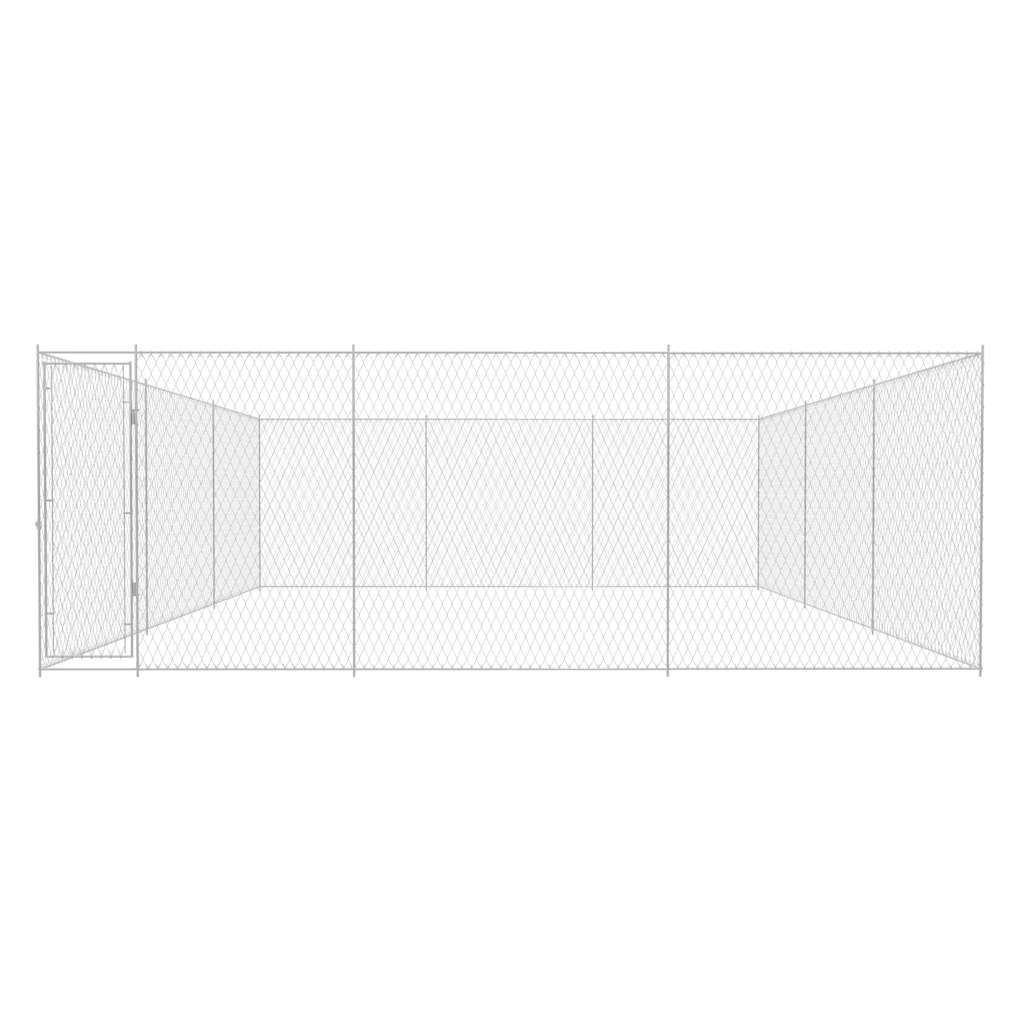 vidaXL Padoc pentru câini de exterior, 570x570x185 cm, oțel galvanizat