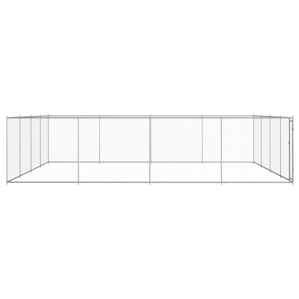 vidaXL Padoc pentru câini de exterior, 760x760x185 cm, oțel galvanizat vidaXL Padoc pentru câini de exterior, 760x760x185 cm, oțel galvanizat