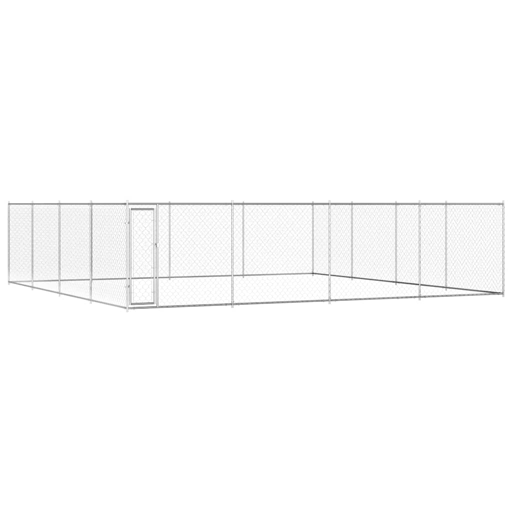 vidaXL Padoc pentru câini de exterior, 760x760x185 cm, oțel galvanizat vidaXL Padoc pentru câini de exterior, 760x760x185 cm, oțel galvanizat