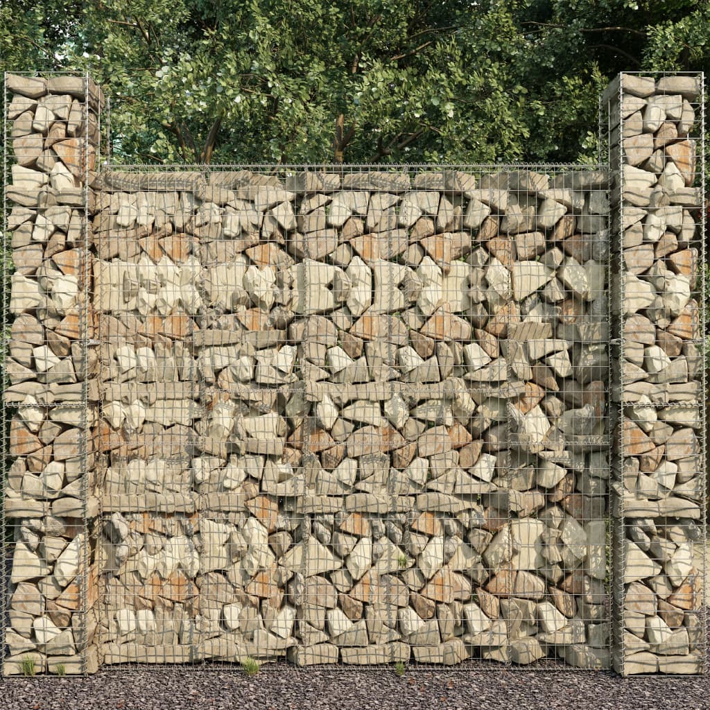 vidaXL Perete gabion cu capac, 600 x 50 x 200 cm, oțel galvanizat vidaXL Perete gabion cu capac, 600 x 50 x 200 cm, oțel galvanizat
