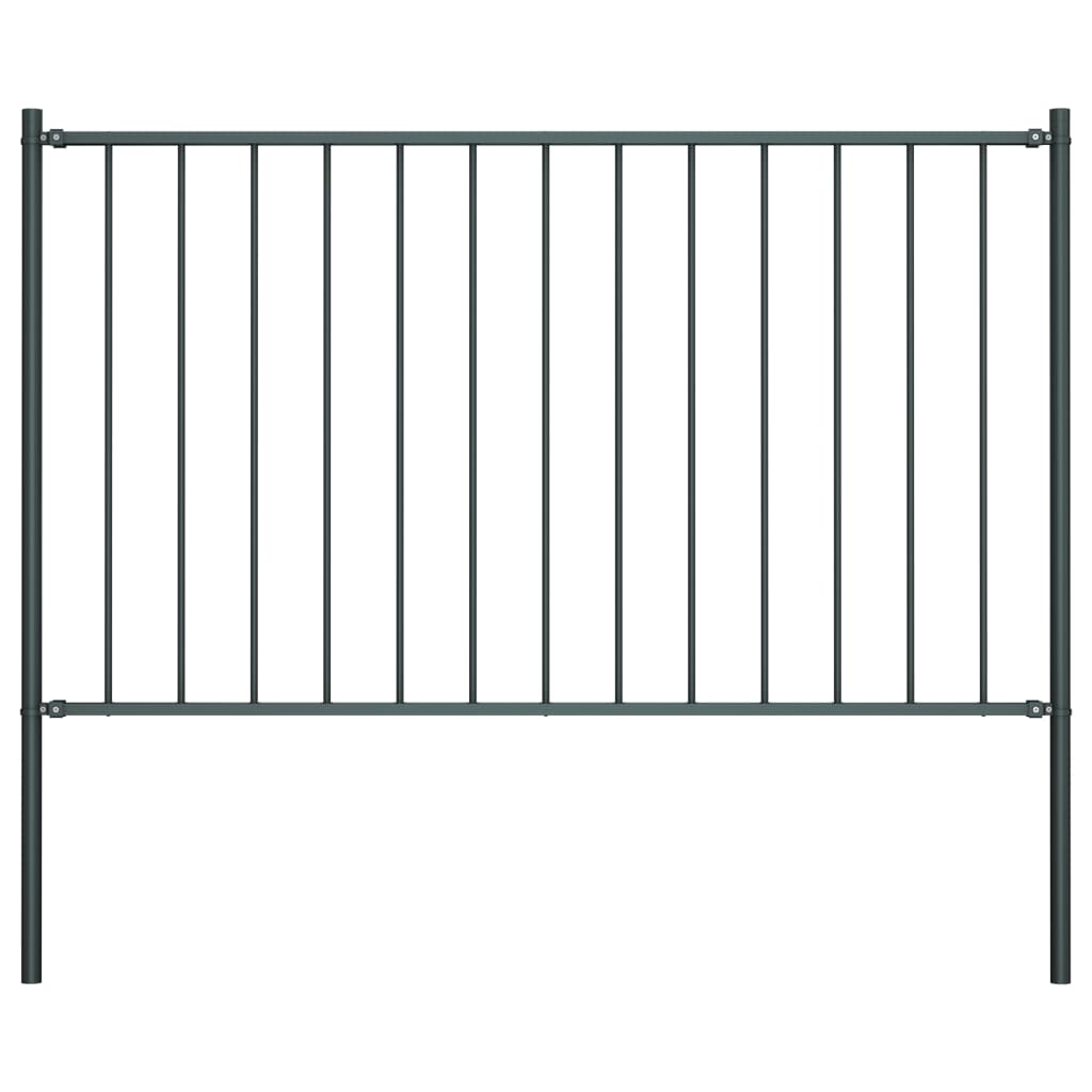 vidaXL Panou de gard cu stâlpi, oțel vopsit în câmp electrostatic, 1,81x1 m, antracit vidaXL Panou de gard cu stâlpi, oțel vopsit în câmp electrostatic, 1,81x1 m, antracit
