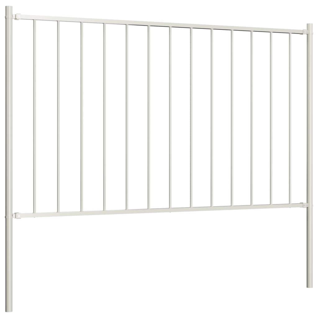 vidaXL Panou de gard cu stâlpi, oțel vopsit în câmp electrostatic, 1,81x1 m, alb vidaXL Panou de gard cu stâlpi, oțel vopsit în câmp electrostatic, 1,81x1 m, alb