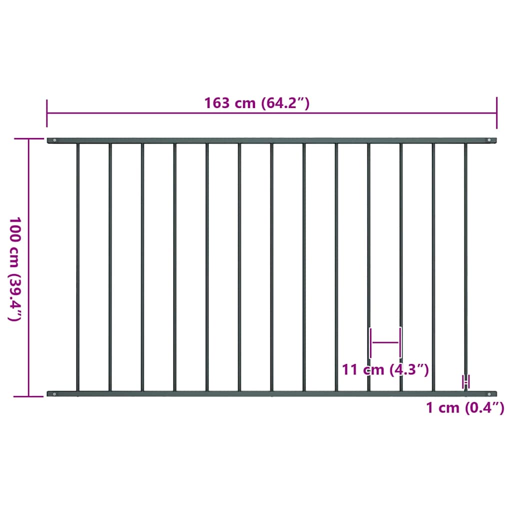 vidaXL Panou de gard din oțel vopsit în câmp electrostatic 1,7x1 m antracit vidaXL Panou de gard din oțel vopsit în câmp electrostatic 1,7x1 m antracit