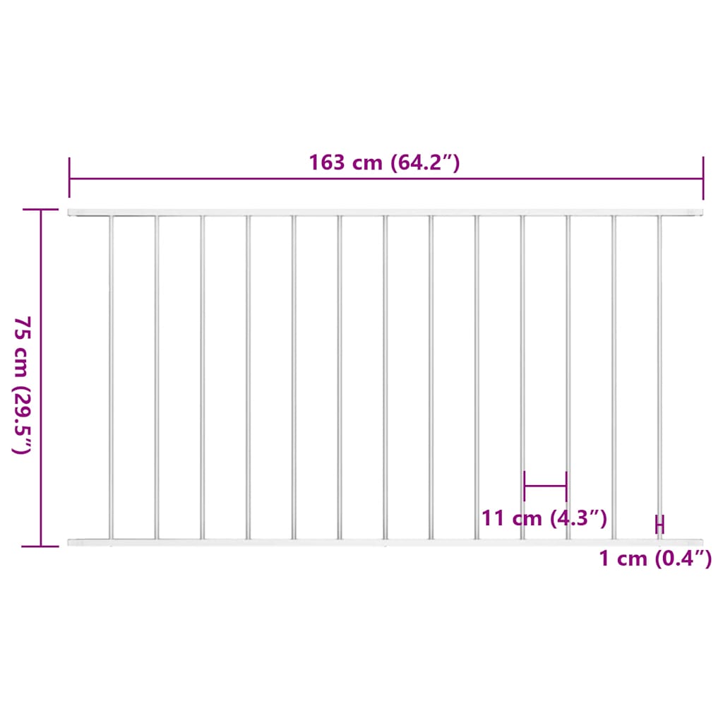 vidaXL Panou de gard din oțel vopsit în câmp electrostatic, 1,7x0,75 m, alb vidaXL Panou de gard din oțel vopsit în câmp electrostatic, 1,7x0,75 m, alb