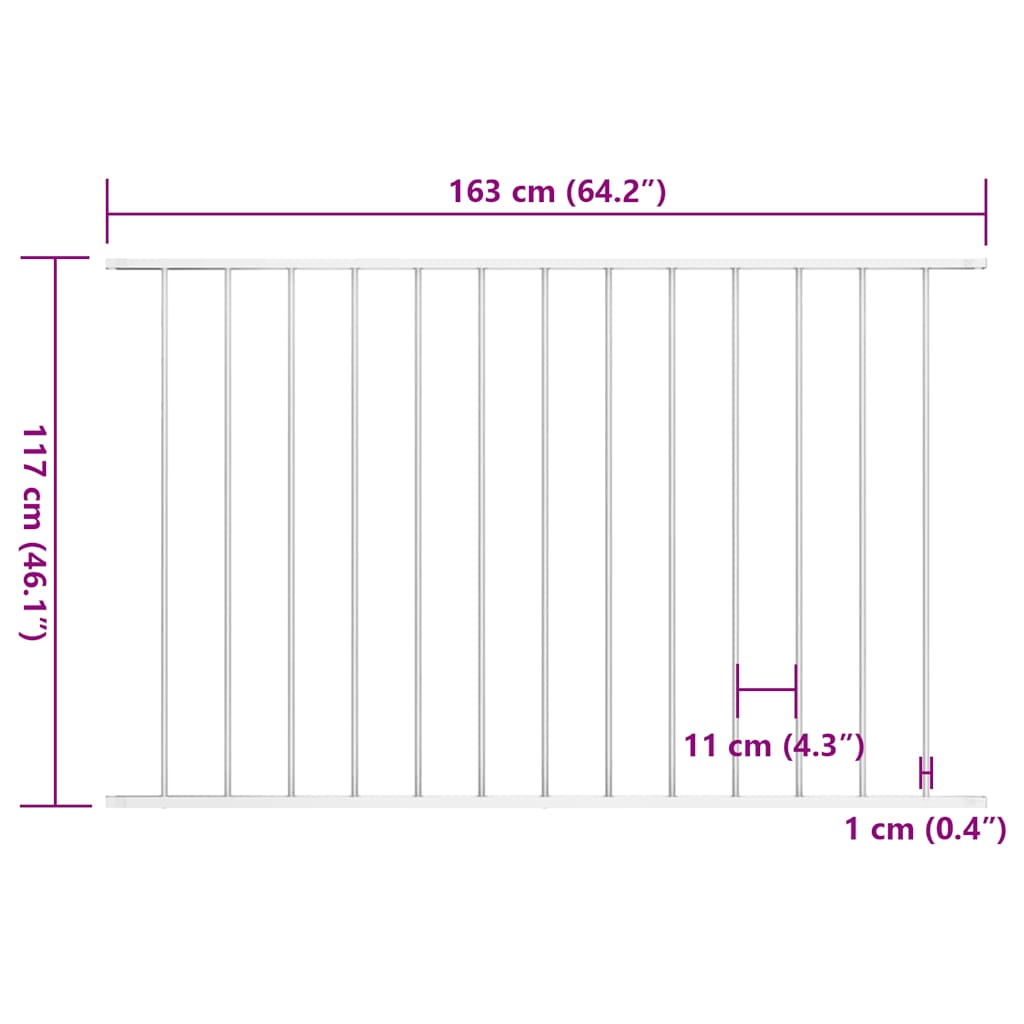 vidaXL Panou de gard din oțel vopsit în câmp electrostatic, 1,7x1,25 m, alb vidaXL Panou de gard din oțel vopsit în câmp electrostatic, 1,7x1,25 m, alb