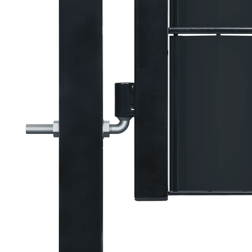 vidaXL Poartă de gard, antracit, 100x81 cm, PVC și oțel vidaXL Poartă de gard, antracit, 100x81 cm, PVC și oțel