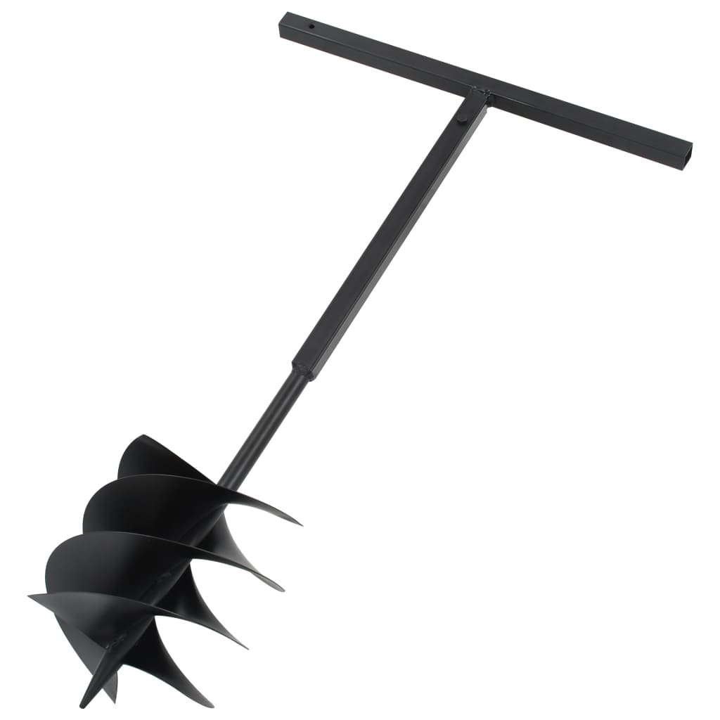 vidaXL Burghiu de pământ cu mâner, negru, 250 mm, oțel vidaXL Burghiu de pământ cu mâner, negru, 250 mm, oțel