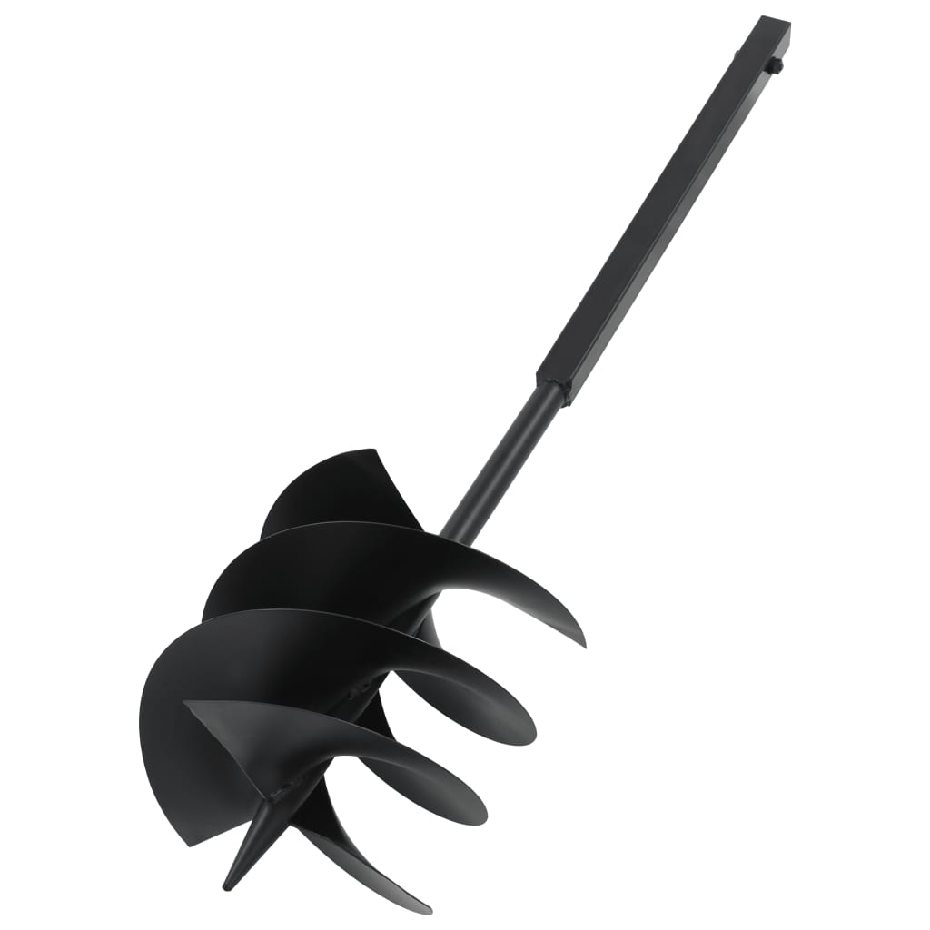 vidaXL Burghiu de pământ cu mâner, negru, 250 mm, oțel vidaXL Burghiu de pământ cu mâner, negru, 250 mm, oțel