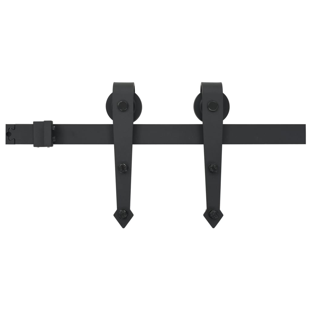 vidaXL Set feronerie pentru uși glisante SKIEN, negru, 200 cm, oțel vidaXL Set feronerie pentru uși glisante SKIEN, negru, 200 cm, oțel