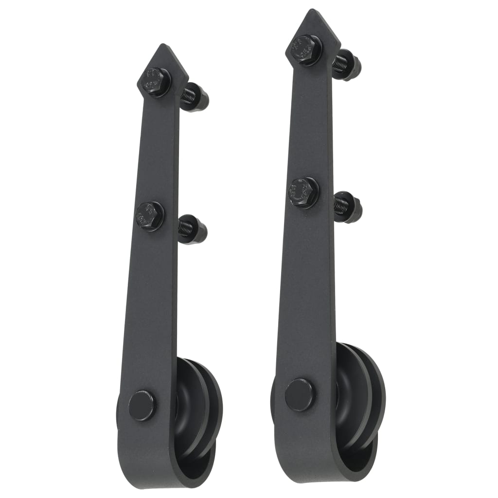 vidaXL Set feronerie pentru uși glisante SKIEN, negru, 200 cm, oțel vidaXL Set feronerie pentru uși glisante SKIEN, negru, 200 cm, oțel