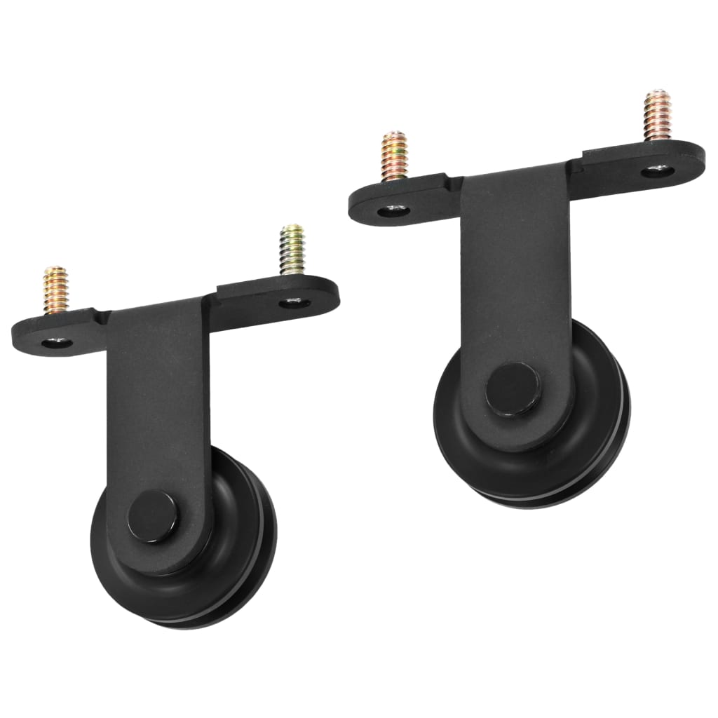 vidaXL Set feronerie pentru uși glisante SKIEN, negru, 183 cm, oțel vidaXL Set feronerie pentru uși glisante SKIEN, negru, 183 cm, oțel