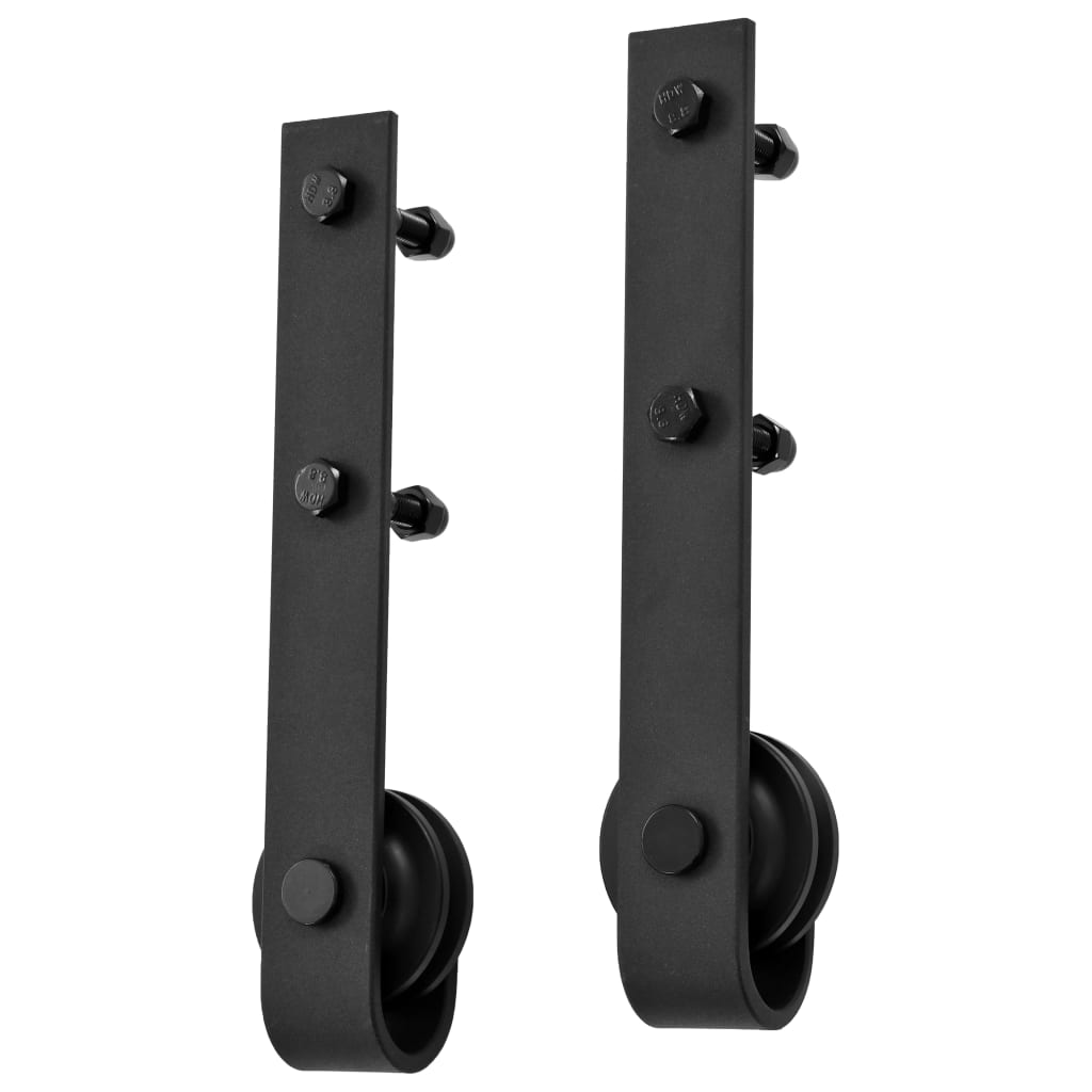 vidaXL Set feronerie pentru uși glisante SKIEN, negru, 200 cm, oțel vidaXL Set feronerie pentru uși glisante SKIEN, negru, 200 cm, oțel
