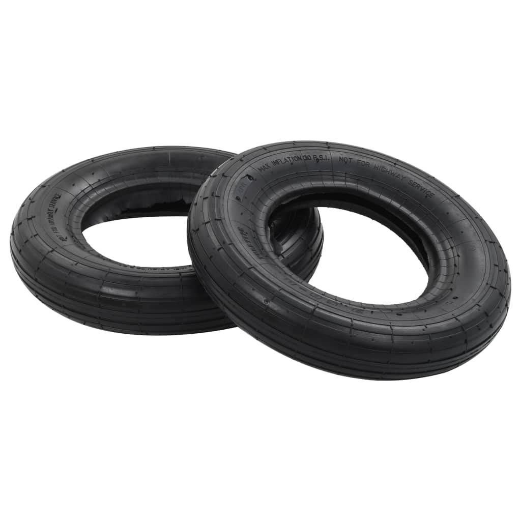 vidaXL Set anvelopă roabă & cameră, 4 buc., 3.50-8 4PR, cauciuc vidaXL Set anvelopă roabă & cameră, 4 buc., 3.50-8 4PR, cauciuc