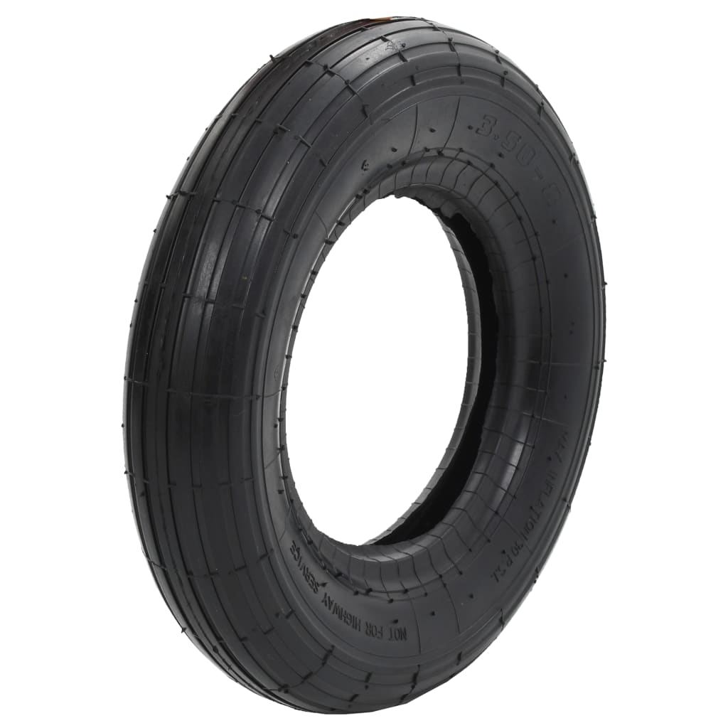 vidaXL Set anvelopă roabă & cameră, 4 buc., 3.50-8 4PR, cauciuc vidaXL Set anvelopă roabă & cameră, 4 buc., 3.50-8 4PR, cauciuc