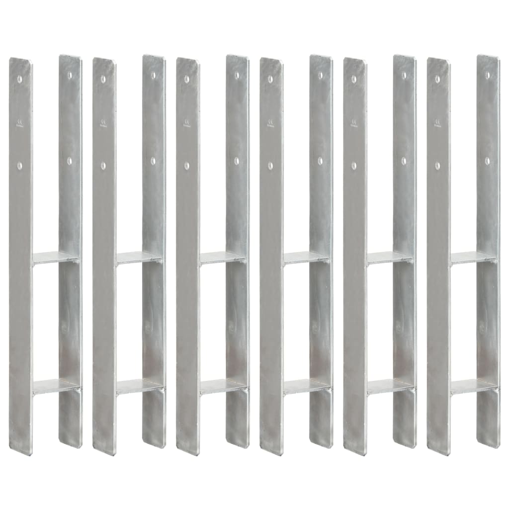 vidaXL Ancore de gard, 6 buc., argintiu, 8x6x60 cm, oțel galvanizat vidaXL Ancore de gard, 6 buc., argintiu, 8x6x60 cm, oțel galvanizat