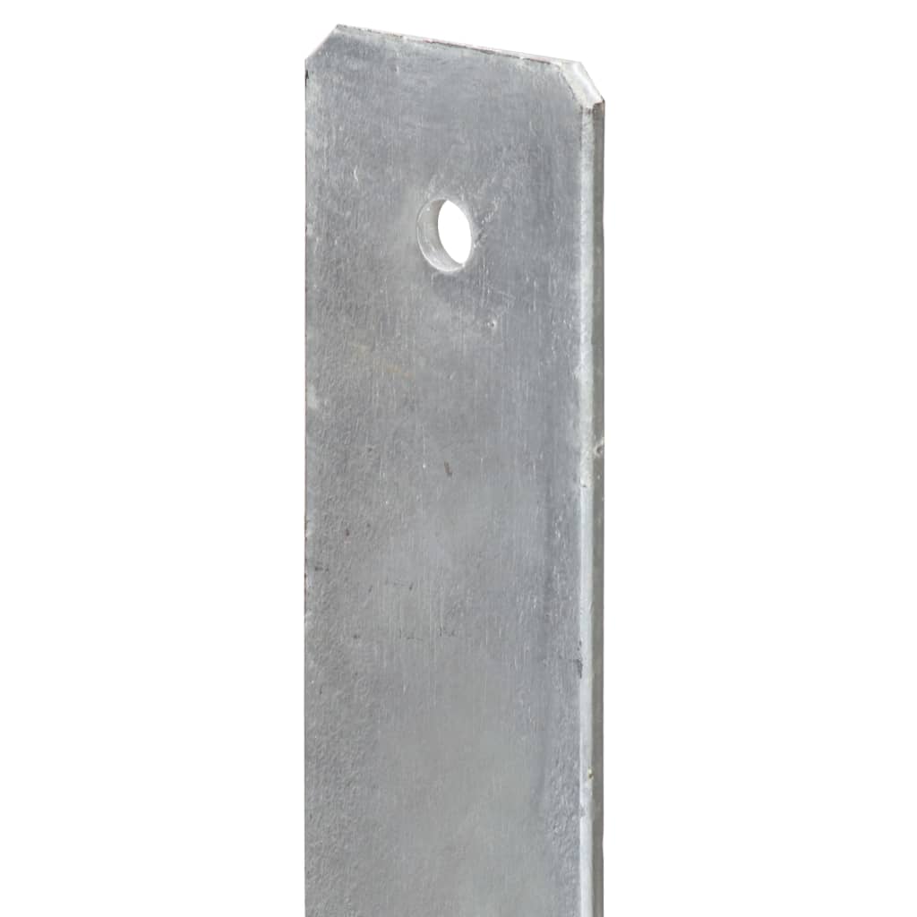 vidaXL Ancore de gard, 2 buc., argintiu, 9x6x60 cm, oțel galvanizat