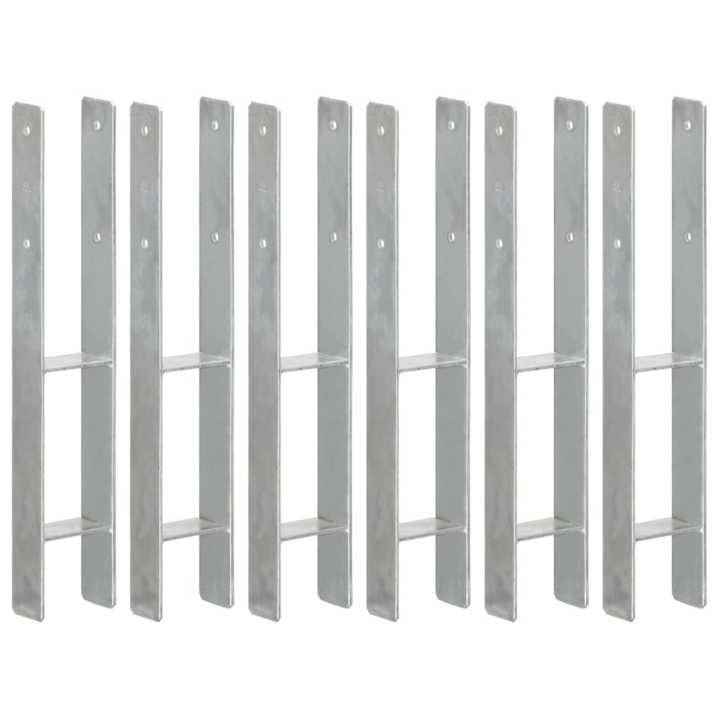 vidaXL Ancore de gard, 6 buc., argintiu, 9x6x60 cm, oțel galvanizat vidaXL Ancore de gard, 6 buc., argintiu, 9x6x60 cm, oțel galvanizat