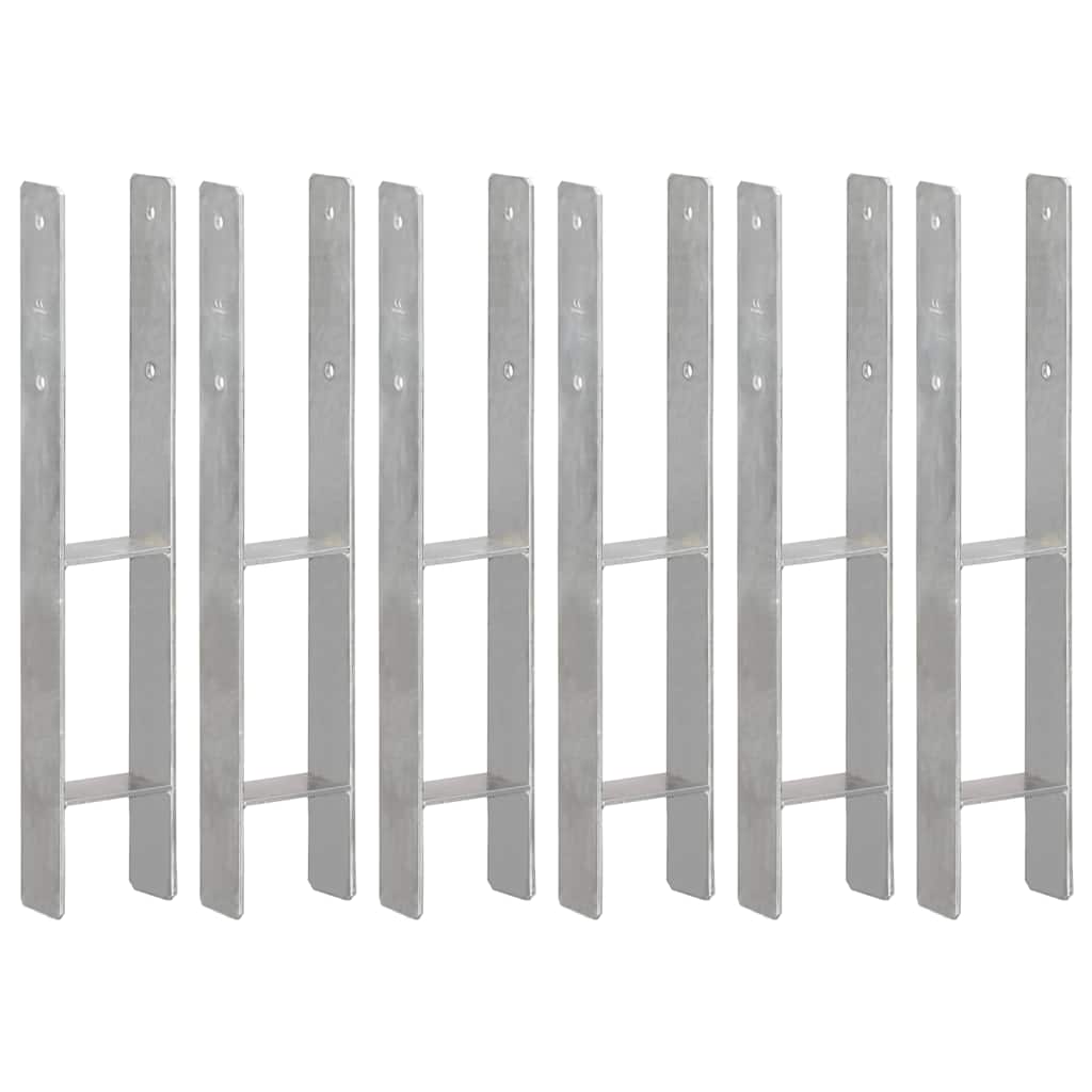 vidaXL Ancore de gard, 6 buc., argintiu, 10x6x60 cm, oțel galvanizat vidaXL Ancore de gard, 6 buc., argintiu, 10x6x60 cm, oțel galvanizat
