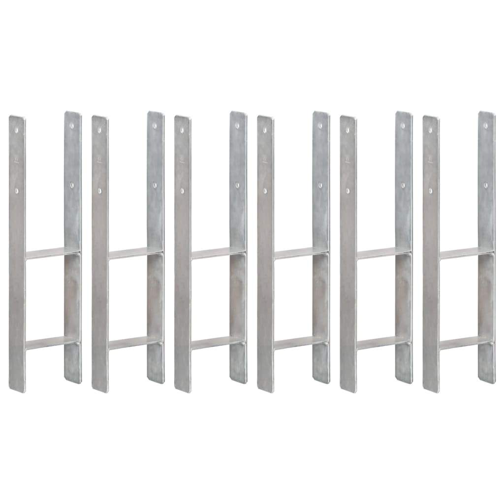 vidaXL Ancore de gard, 6 buc., argintiu, 14x6x60 cm, oțel galvanizat vidaXL Ancore de gard, 6 buc., argintiu, 14x6x60 cm, oțel galvanizat