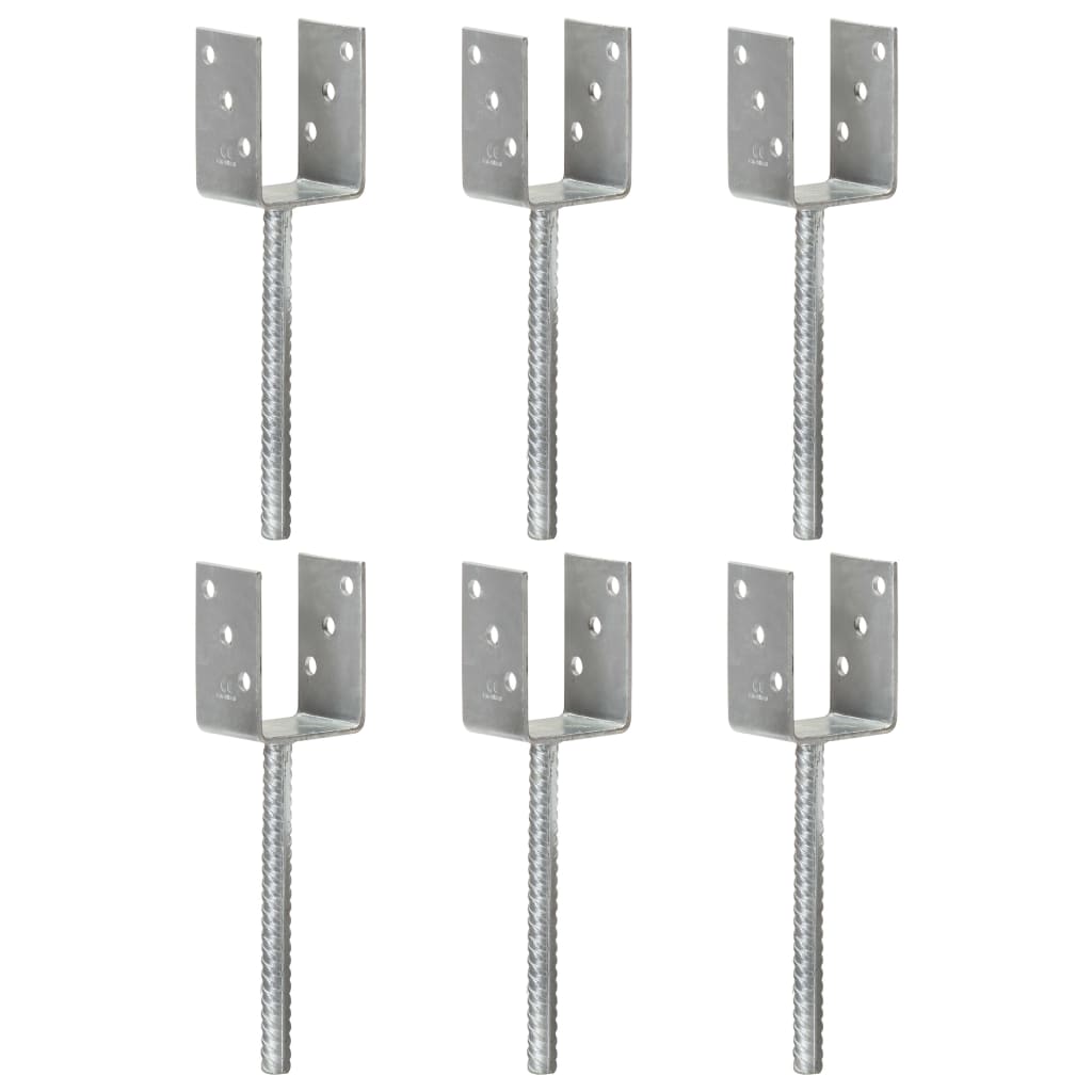 vidaXL Ancore de gard, 6 buc., argintiu, 7x6x30 cm, oțel galvanizat vidaXL Ancore de gard, 6 buc., argintiu, 7x6x30 cm, oțel galvanizat