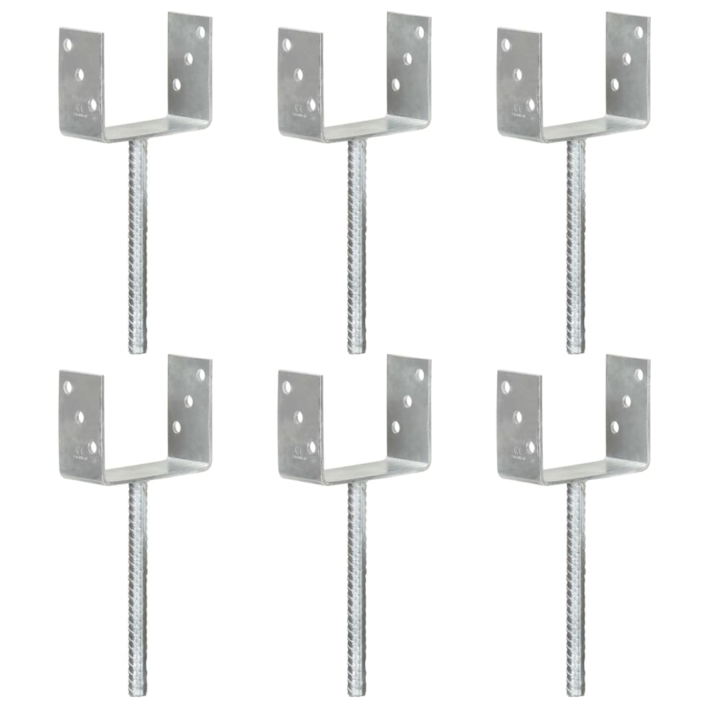 vidaXL Ancore de gard, 6 buc., argintiu, 12x6x30 cm, oțel galvanizat vidaXL Ancore de gard, 6 buc., argintiu, 12x6x30 cm, oțel galvanizat