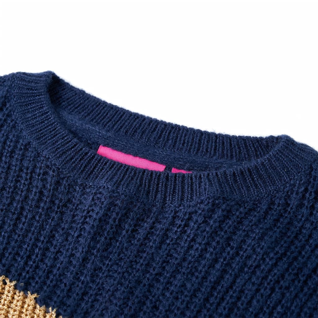 Pulover pentru copii tricotat, bleumarin, 140