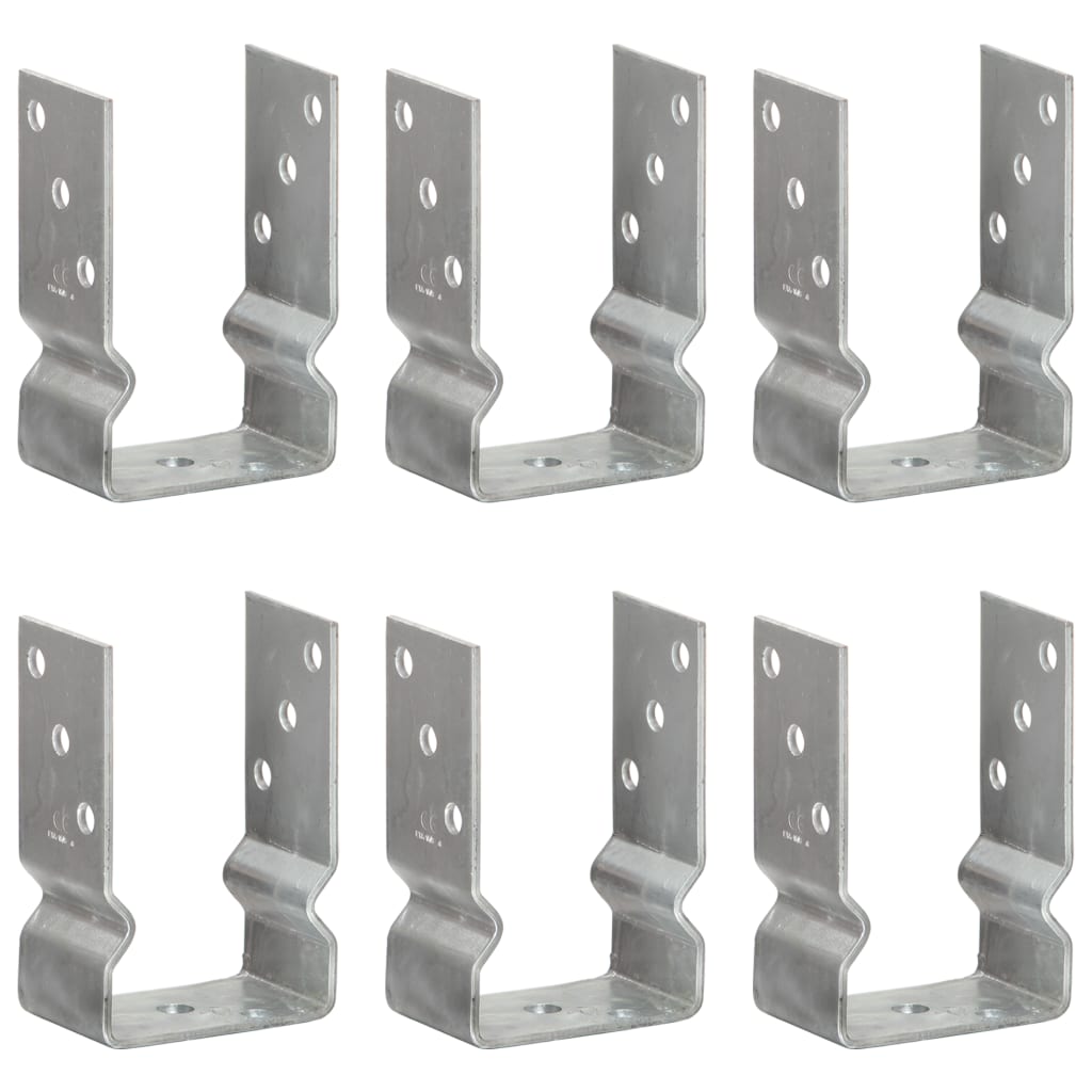 vidaXL Ancore de gard, 6 buc., argintiu, 9x6x15 cm, oțel galvanizat