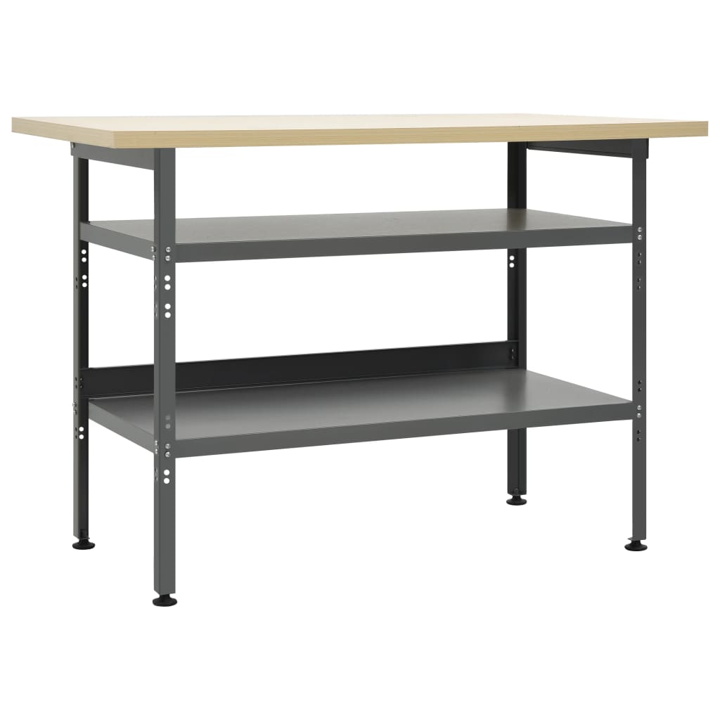 vidaXL Banc de lucru, gri, 120 x 60 x 85 cm, oțel vidaXL Banc de lucru, gri, 120 x 60 x 85 cm, oțel