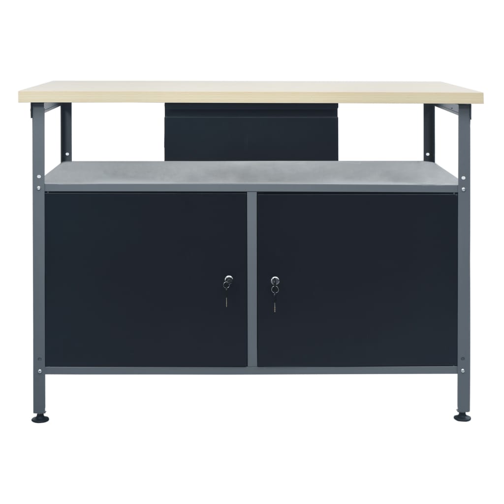 vidaXL Banc de lucru, negru, 120 x 60 x 85 cm, oțel vidaXL Banc de lucru, negru, 120 x 60 x 85 cm, oțel