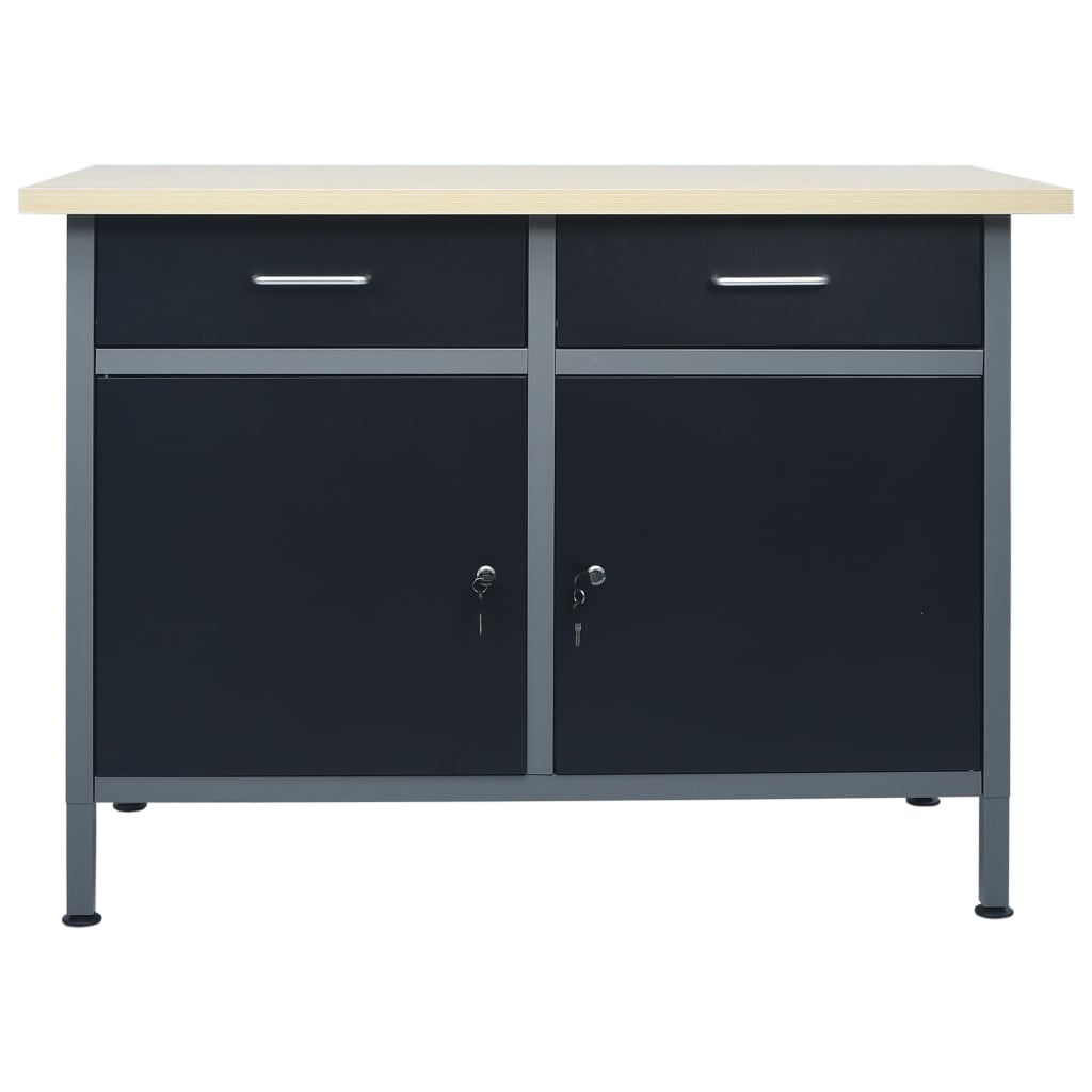 vidaXL Banc de lucru, negru, 120 x 60 x 85 cm, oțel vidaXL Banc de lucru, negru, 120 x 60 x 85 cm, oțel