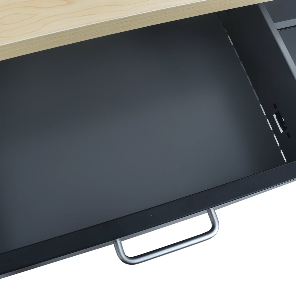 vidaXL Banc de lucru, negru, 120 x 60 x 85 cm, oțel vidaXL Banc de lucru, negru, 120 x 60 x 85 cm, oțel