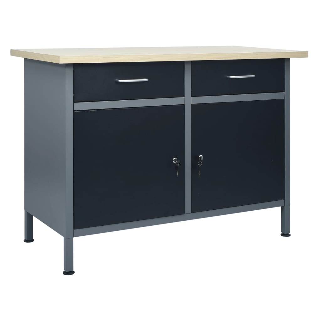 vidaXL Banc de lucru, negru, 120 x 60 x 85 cm, oțel vidaXL Banc de lucru, negru, 120 x 60 x 85 cm, oțel