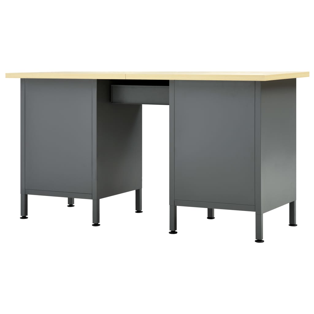 vidaXL Banc de lucru, negru, 160 x 60 x 85 cm, oțel vidaXL Banc de lucru, negru, 160 x 60 x 85 cm, oțel