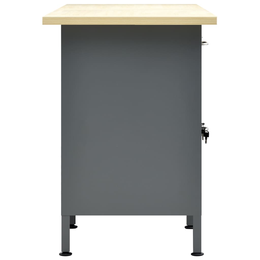 vidaXL Banc de lucru, negru, 160 x 60 x 85 cm, oțel