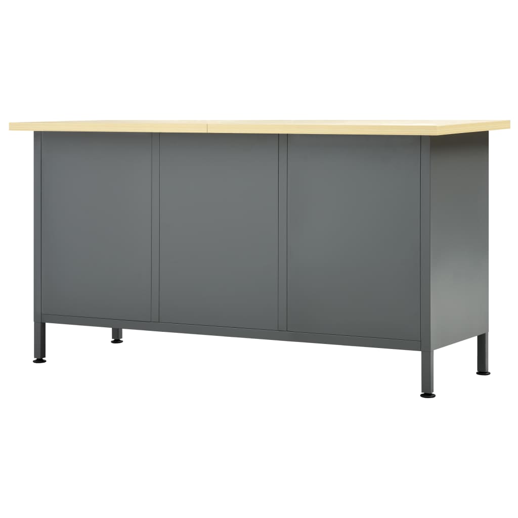vidaXL Banc de lucru, negru, 160 x 60 x 85 cm, oțel