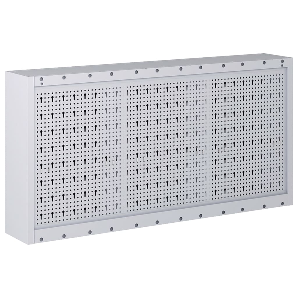 vidaXL Dulap de scule de perete, gri & negru, metal, stil industrial