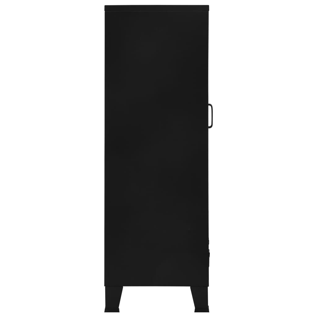 vidaXL Dulap birou cu uși de plasă negru 75x40x120 cm oțel industrial vidaXL Dulap birou cu uși de plasă negru 75x40x120 cm oțel industrial