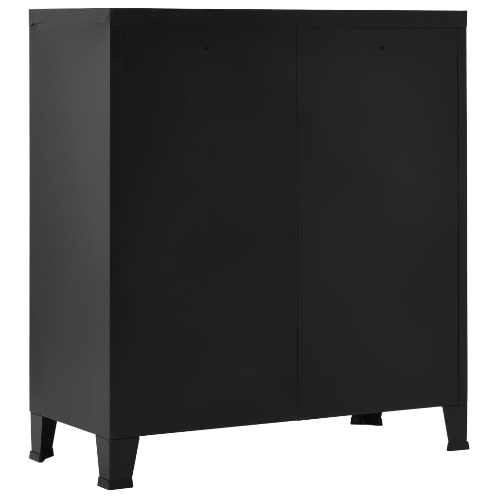 vidaXL Dulap industrial de depozitare, negru, 90x40x100 cm, oțel vidaXL Dulap industrial de depozitare, negru, 90x40x100 cm, oțel
