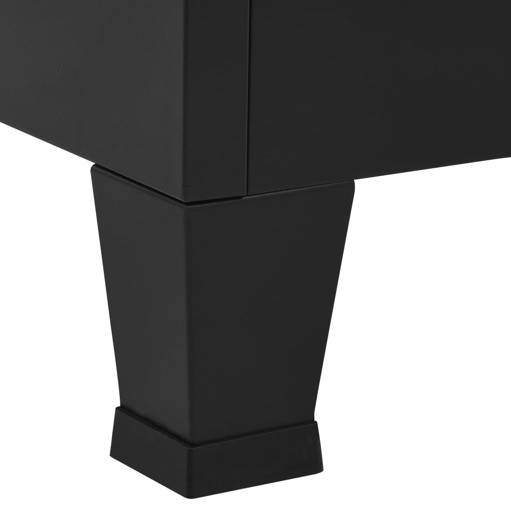 vidaXL Dulap industrial de depozitare, negru, 90x40x100 cm, oțel vidaXL Dulap industrial de depozitare, negru, 90x40x100 cm, oțel