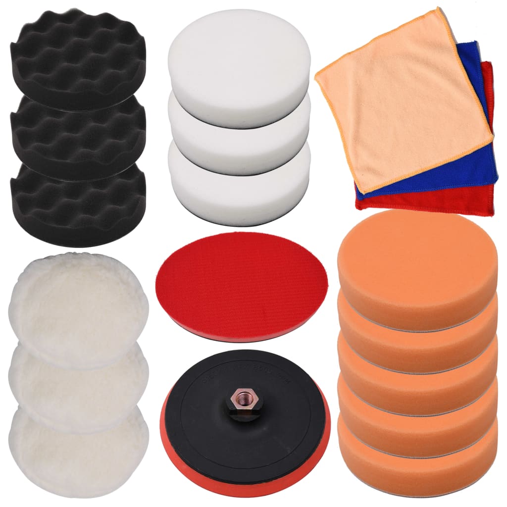 vidaXL Set bureți de lustruire, 18 piese, 150 mm vidaXL Set bureți de lustruire, 18 piese, 150 mm