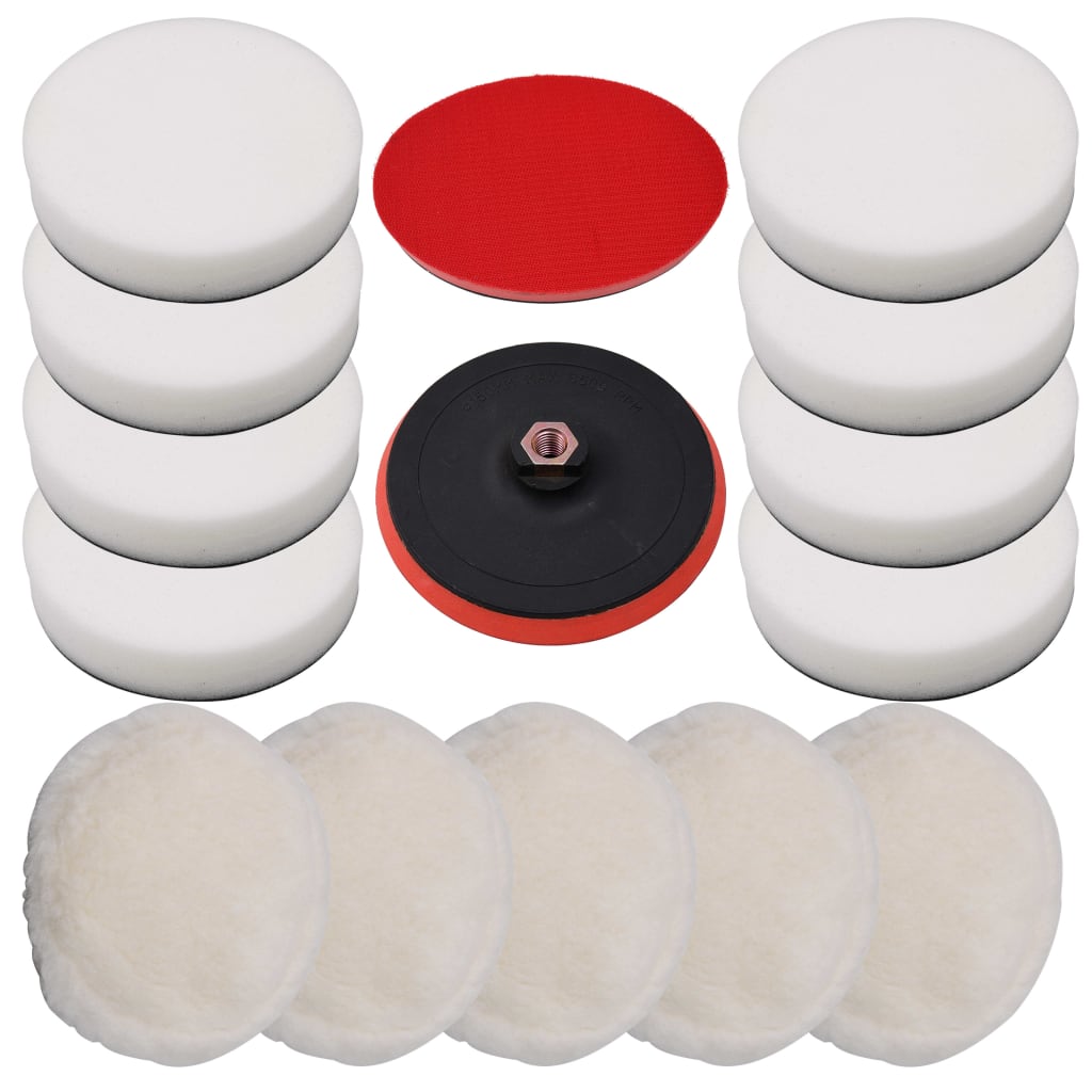 vidaXL Set bureți de lustruire, 14 piese, 180 mm vidaXL Set bureți de lustruire, 14 piese, 180 mm