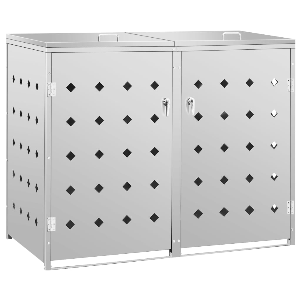 vidaXL Magazie pentru două pubele, oțel inoxidabil, 240 L vidaXL Magazie pentru două pubele, oțel inoxidabil, 240 L