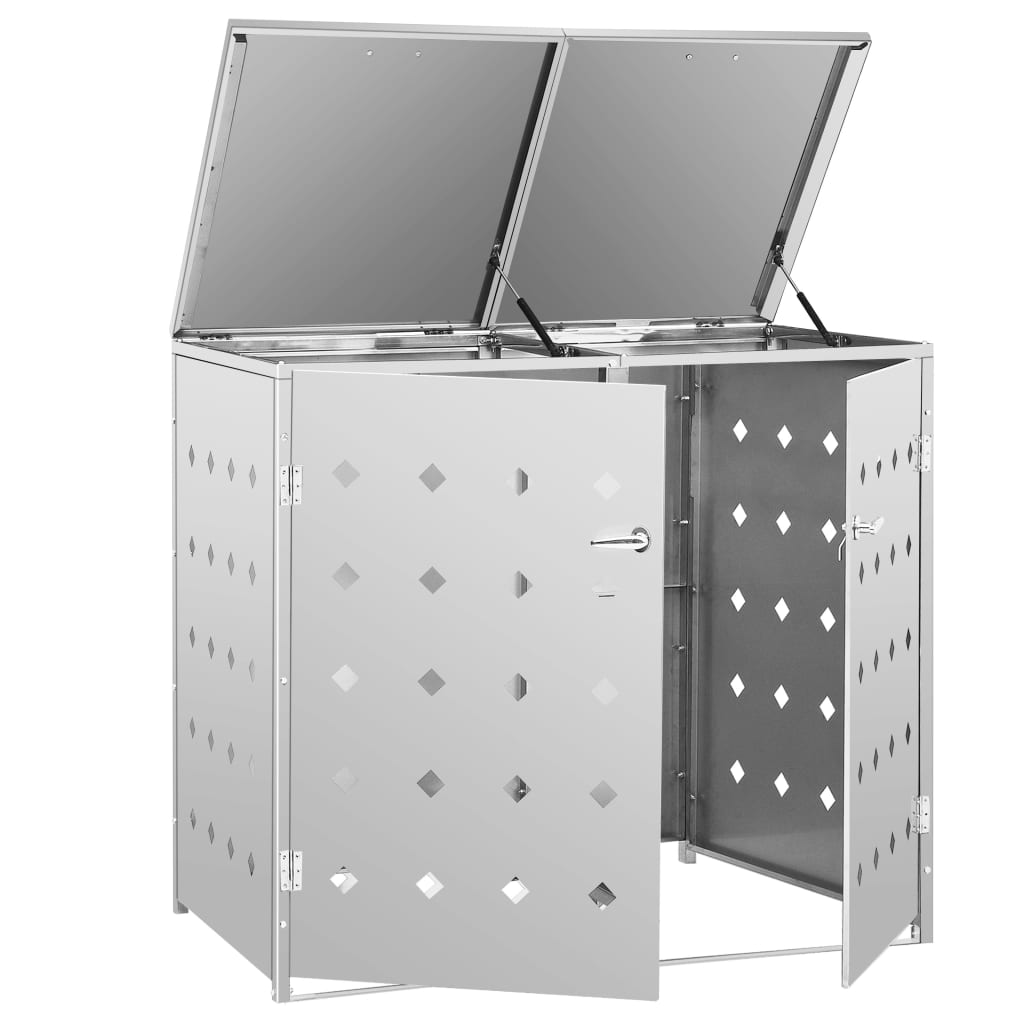 vidaXL Magazie pentru două pubele, oțel inoxidabil, 240 L vidaXL Magazie pentru două pubele, oțel inoxidabil, 240 L