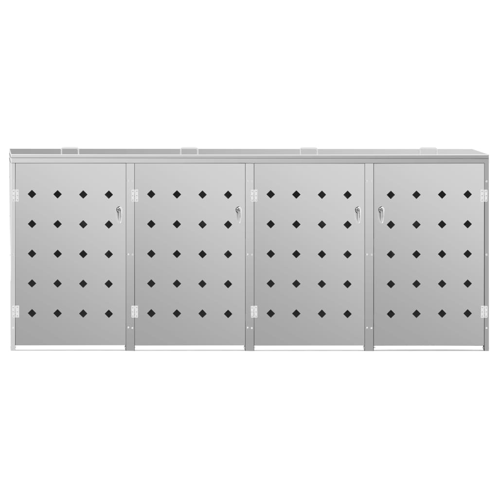 vidaXL Magazie pentru patru pubele, oțel inoxidabil, 240 L vidaXL Magazie pentru patru pubele, oțel inoxidabil, 240 L