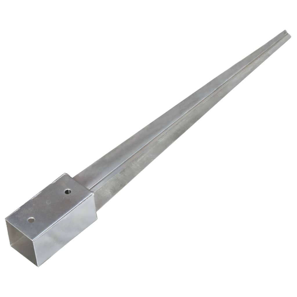 vidaXL Țăruși de sol, 2 buc., argintiu, 7x7x75 cm, oțel galvanizat vidaXL Țăruși de sol, 2 buc., argintiu, 7x7x75 cm, oțel galvanizat
