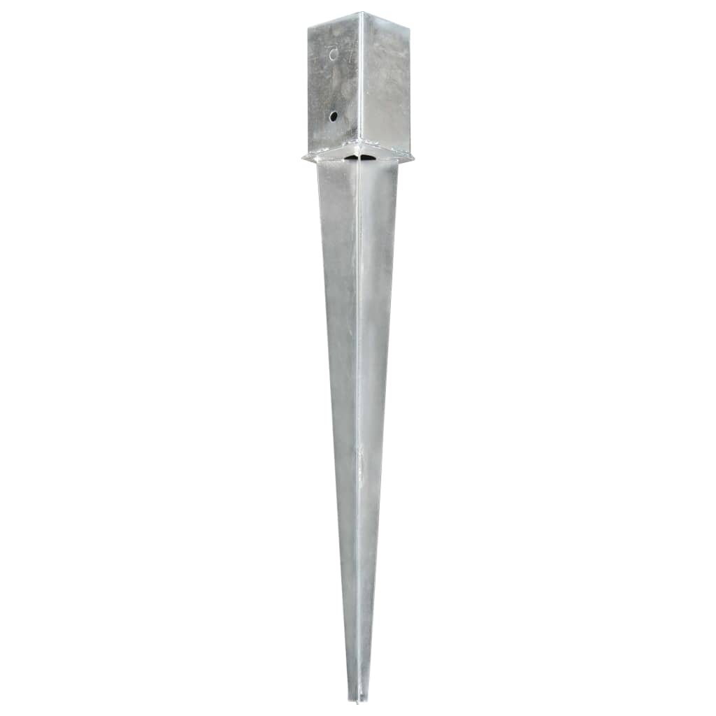 vidaXL Țăruși de sol, 6 buc., argintiu, 8x8x76 cm, oțel galvanizat vidaXL Țăruși de sol, 6 buc., argintiu, 8x8x76 cm, oțel galvanizat